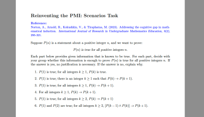 Scenarios Task