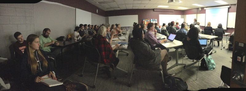 Full room listens to Rachel Levy talk about Modeling in Mathematics, K through industry