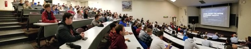Panorama picture of the full house for talk by Ken Pom