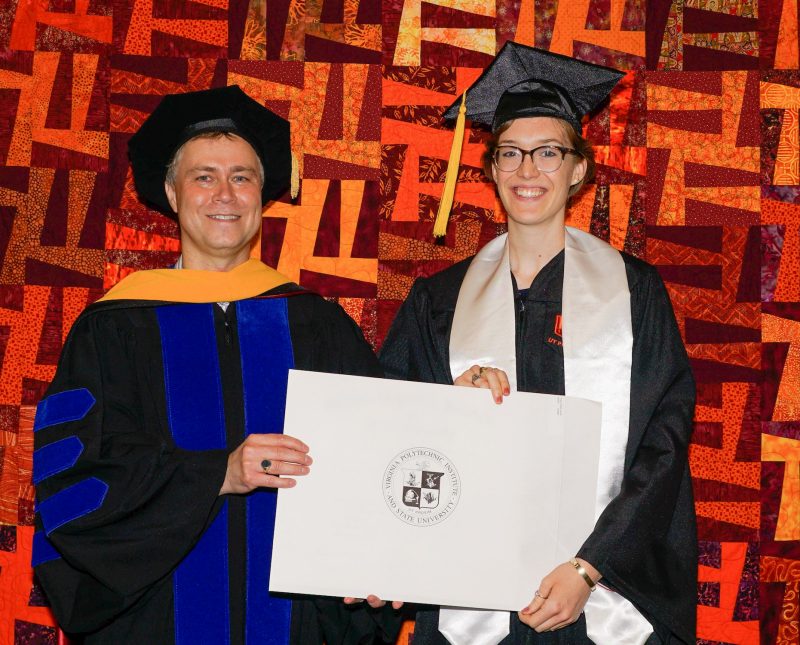 Eric de Sturler with student Eileen Tracy, graduation 2019