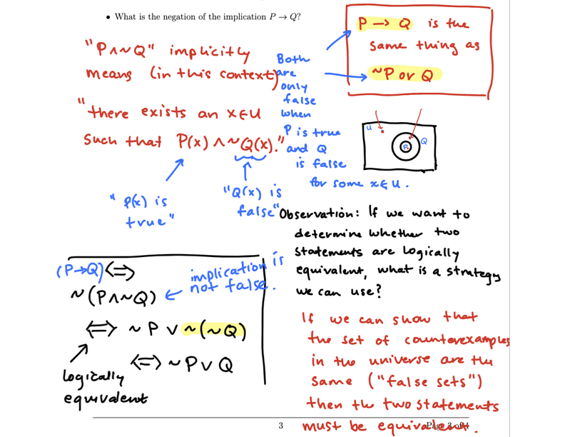 Student work on transforming logical implications